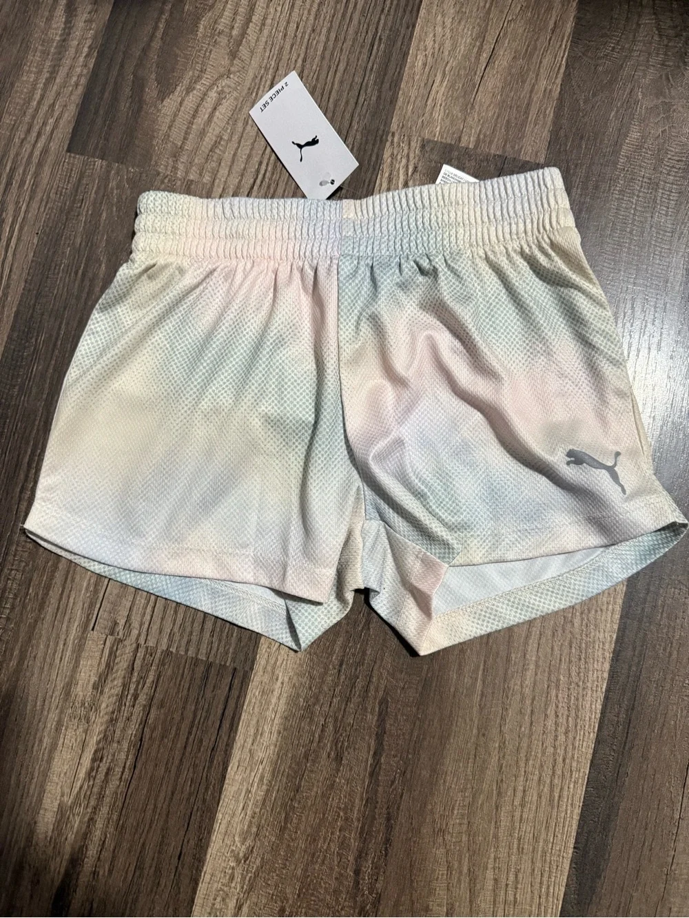 Puma Girls' Pink Logo Tee & Pastel Shorts Set